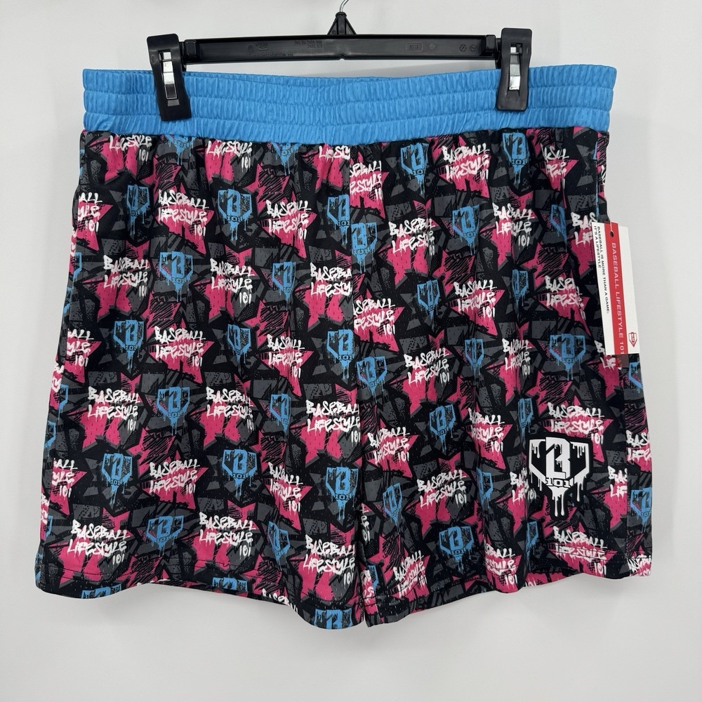 Baseball Lifestyle 101 Mesh Athletic Shorts Size L Men's BL101 Logo Grafitti